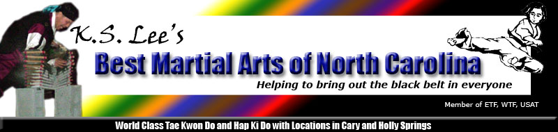 K.S. Lee&rsquo;s Best Martial Arts of North Carolina. World-Class Tae Kwon Do and Hap Ki Do in the Triangle since 1986.